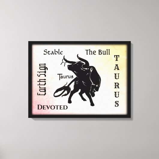Mighty Taurus the Bull Zodiac Canvas Afdruk (Voorkant)