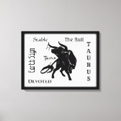 Mighty Taurus the Bull Zodiac Canvas Afdruk (Voorkant)