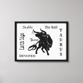 Mighty Taurus the Bull Zodiac Canvas Afdruk