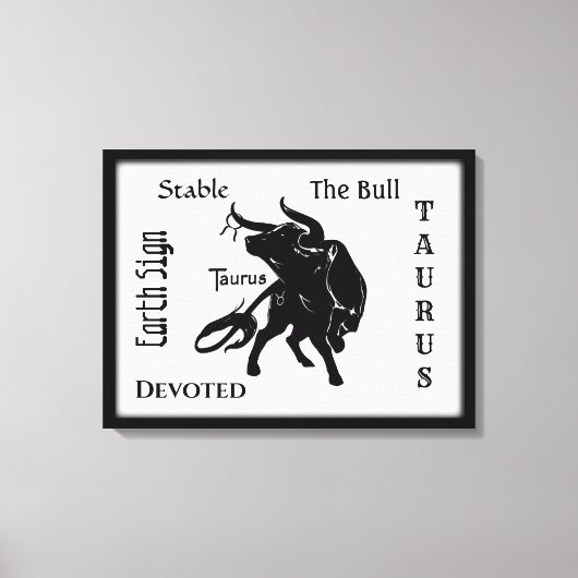 Mighty Taurus the Bull Zodiac Canvas Afdruk (Voorkant)