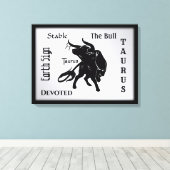 Mighty Taurus the Bull Zodiac Canvas Afdruk (Insitu (Houten vloer))