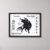Mighty Taurus the Bull Zodiac Canvas Afdruk (Voorkant)