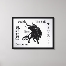 Mighty Taurus the Bull Zodiac Canvas Afdruk