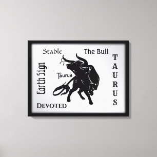 Mighty Taurus the Bull Zodiac Canvas Afdruk