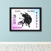 Mighty Taurus the Bull Zodiac Canvas Afdruk (Insitu (Houten vloer))