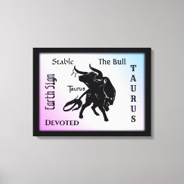 Mighty Taurus the Bull Zodiac Canvas Afdruk