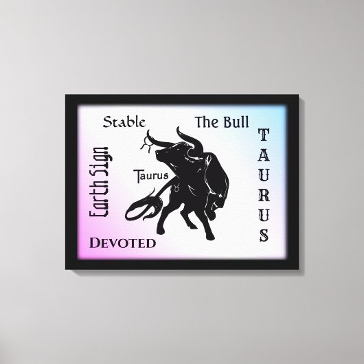 Mighty Taurus the Bull Zodiac Canvas Afdruk (Voorkant)