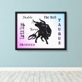 Mighty Taurus the Bull Zodiac Canvas Afdruk (Insitu (Houten vloer))