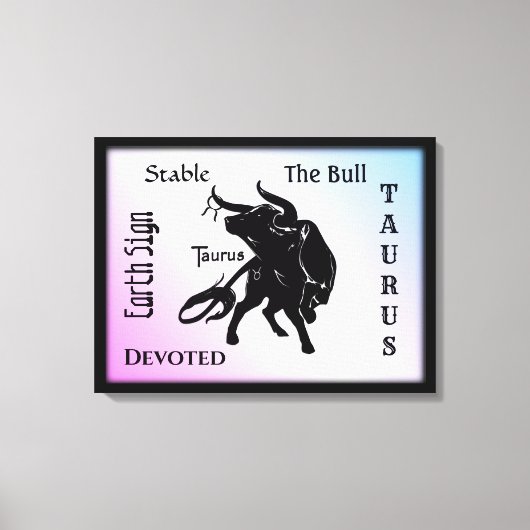Mighty Taurus the Bull Zodiac Canvas Afdruk (Voorkant)