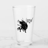Mighty Taurus the Bull Zodiac Monogram Glas (Voorkant)