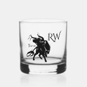 Mighty Taurus the Bull Zodiac Monogram Whisky Glas (Voorkant)