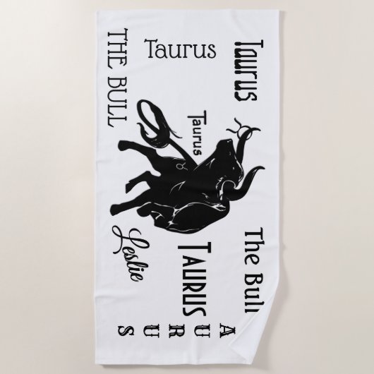 Mighty Taurus the Bull Zodiac Strandlaken (Voorkant)