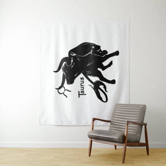 Mighty Taurus the Bull Zodiac Wandkleed (In situ)