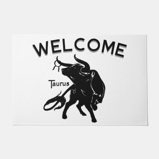 Mighty Taurus the Bull Zodiac Welcome Deurmat (Voorkant)