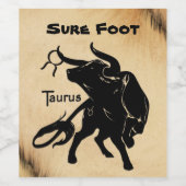 Mighty Taurus the Bull Zodiac Wijn Etiket (Enkel label)