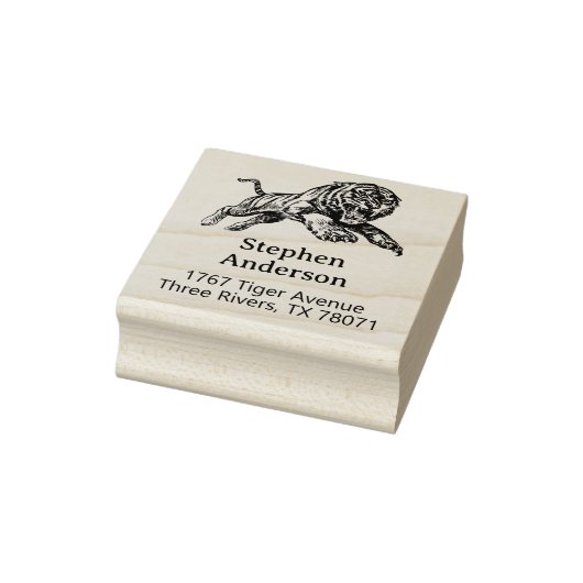 Mighty Tiger Return Address Stamp Rubberstempel (Stempel)