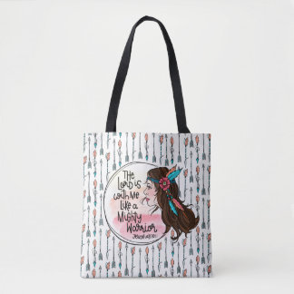 Mighty Warrior Girl met Arrows Tote Bag