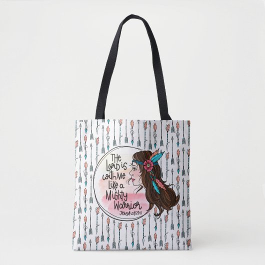 Mighty Warrior Girl met Arrows Tote Bag (Voorkant)