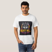 Mighty Will beroemd gemaakt door Wolf T-shirt (Voorkant volledig)