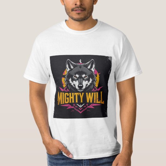 Mighty Will beroemd gemaakt door Wolf T-shirt (Voorkant)