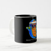 Mightychondria Cellular Biology Science Teacher Tweekleurige Koffiemok (Voorkant links)