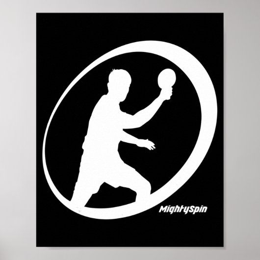 MightySpin Ping Pong T-shirt Table Tennis Comfy Poster (Voorkant)
