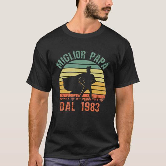 Miglior Papà Dal 1983 Compleanno Padre Retro Vinta T-shirt (Voorkant)