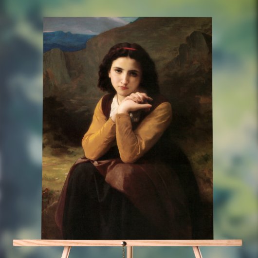 Mignon Innocence of Adolescent Girl, Bouguereau Acryl Bord (Neutraal)