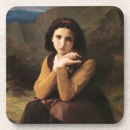 Mignon Innocence of Adolescent Girl, Bouguereau Bier Onderzetter (Voorkant)