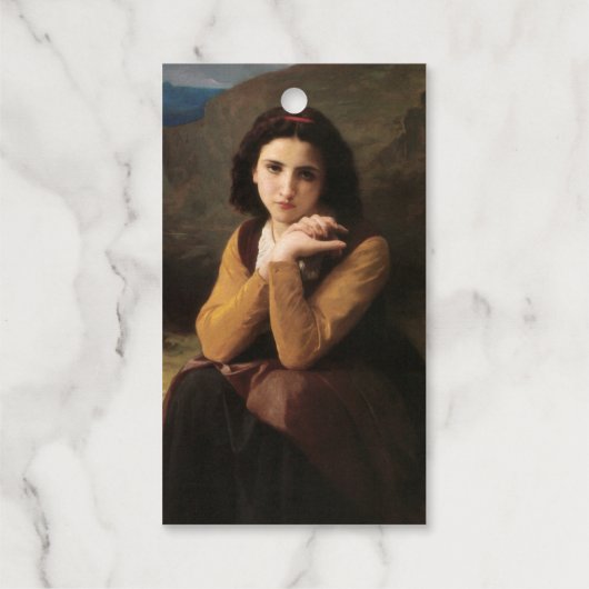 Mignon Innocence of Adolescent Girl, Bouguereau Cadeaulabels (Achterkant)