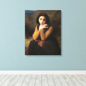 Mignon Innocence of Adolescent Girl, Bouguereau Canvas Afdruk (Insitu (Houten vloer))