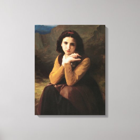 Mignon Innocence of Adolescent Girl, Bouguereau Canvas Afdruk (Voorkant)