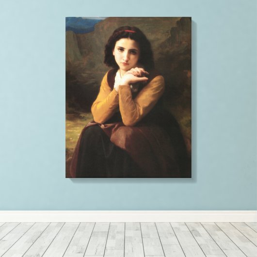 Mignon Innocence of Adolescent Girl, Bouguereau Canvas Afdruk (Insitu (Houten vloer))