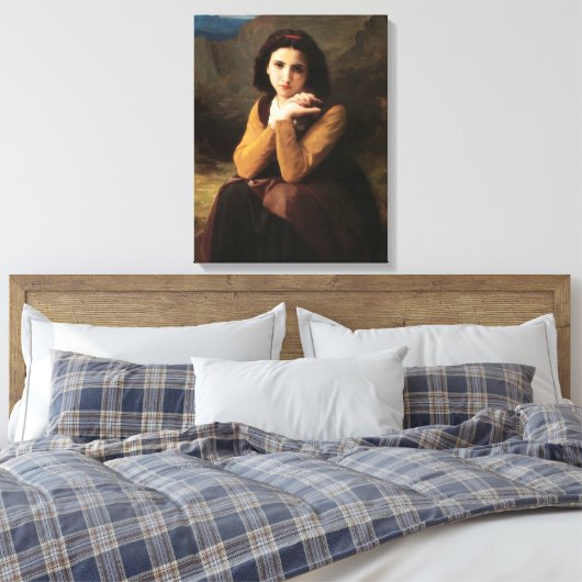 Mignon Innocence of Adolescent Girl, Bouguereau Canvas Afdruk (Insitu (Slaapkamer))