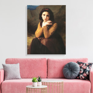 Mignon Innocence of Adolescent Girl, Bouguereau Canvas Afdruk