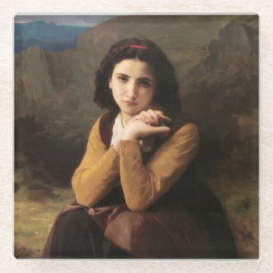 Mignon Innocence of Adolescent Girl, Bouguereau Glazen Onderzetter