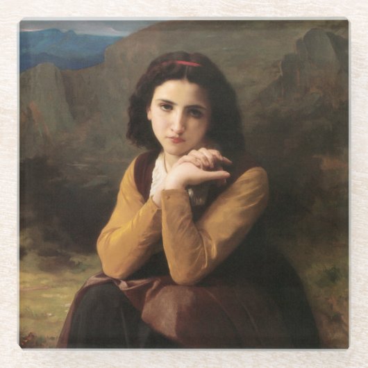 Mignon Innocence of Adolescent Girl, Bouguereau Glazen Onderzetter (Voorkant)