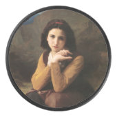 Mignon Innocence of Adolescent Girl, Bouguereau Hockey Puck (Voorkant)