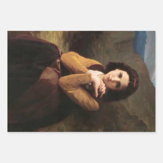 Mignon Innocence of Adolescent Girl, Bouguereau Inpakpapier Vel (Voorkant 2)