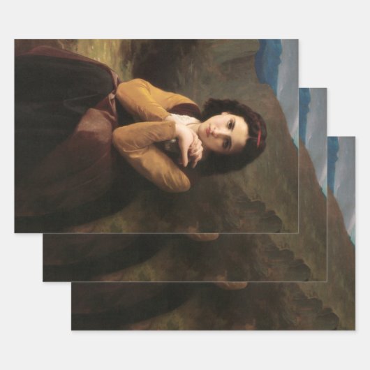 Mignon Innocence of Adolescent Girl, Bouguereau Inpakpapier Vel (Set)