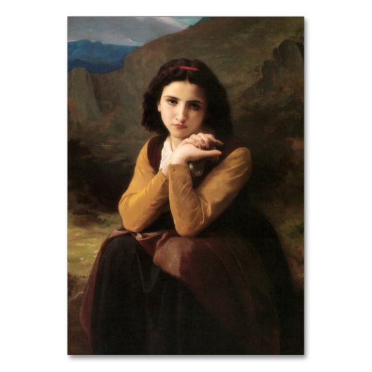 Mignon Innocence of Adolescent Girl, Bouguereau Kaart (Voorkant)