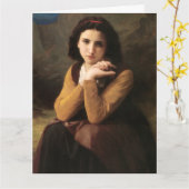 Mignon Innocence of Adolescent Girl, Bouguereau Kaart (Gele Bloem)