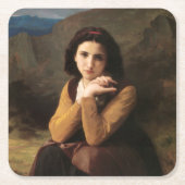 Mignon Innocence of Adolescent Girl, Bouguereau Kartonnen Onderzetters (Voorkant)