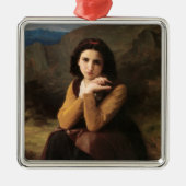 Mignon Innocence of Adolescent Girl, Bouguereau Metalen Ornament (Voorkant)