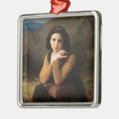Mignon Innocence of Adolescent Girl, Bouguereau Metalen Ornament (Links)