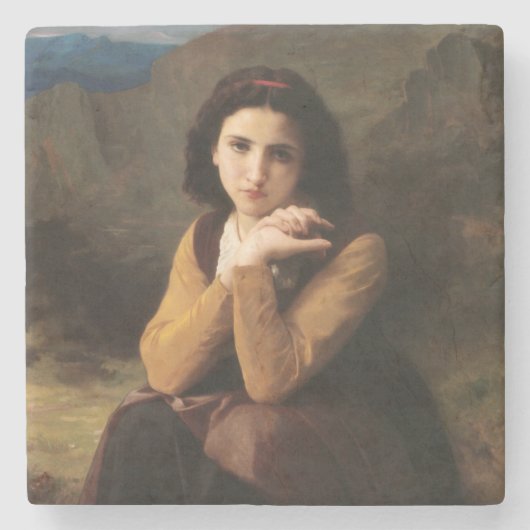 Mignon Innocence of Adolescent Girl, Bouguereau Stenen Onderzetter (Voorkant)