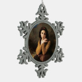 Mignon Innocence of Adolescent Girl, Bouguereau Tin Sneeuwvlok Ornament (Links)