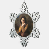 Mignon Innocence of Adolescent Girl, Bouguereau Tin Sneeuwvlok Ornament (Rechts)