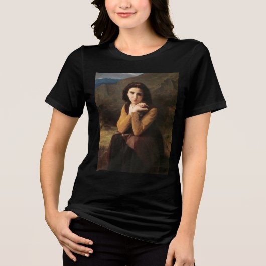 Mignon Innocence of Adolescent Girl, Bouguereau Tri-Blend Shirt (Voorkant)