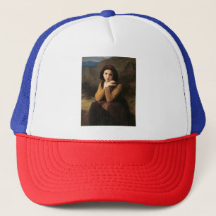 Mignon Innocence of Adolescent Girl, Bouguereau Trucker Pet